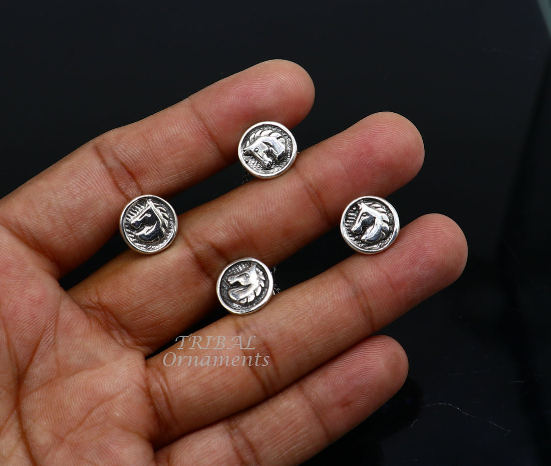 925 Sterling silver handmade amazing unicorn horse design buttons or cufflinks for men's kurta, best gifting jewelry occasions btn08 - TRIBAL ORNAMENTS