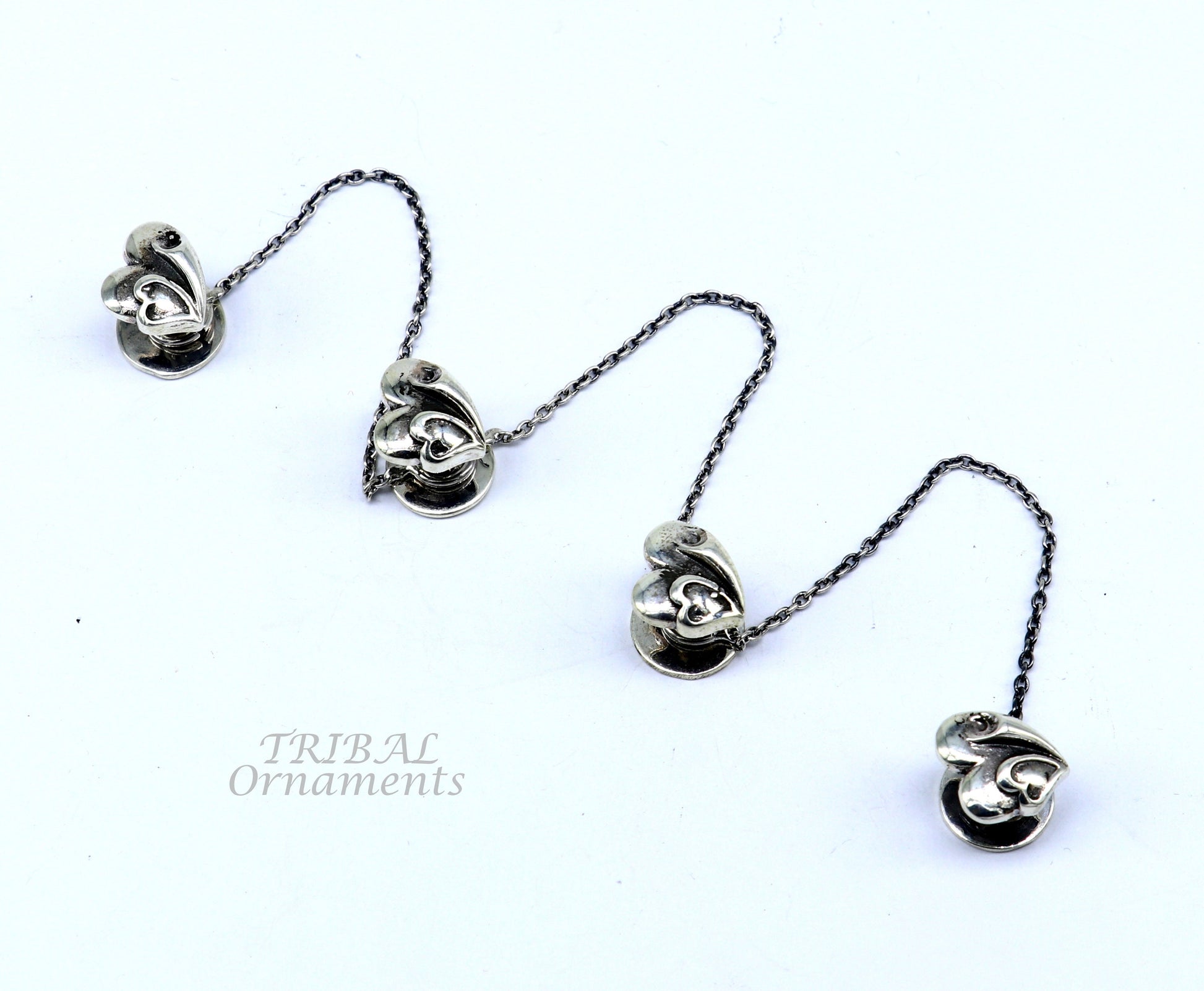 925 Sterling silver handmade amazing unique heart love shape ethnic style  design buttons for men's kurta, best gifting accessories btn13 - TRIBAL ORNAMENTS