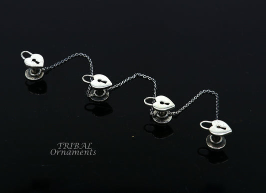 925 Sterling silver handmade amazing unique lock design shape ethnic style  design buttons for men's kurta, best gifting accessories btn16 - TRIBAL ORNAMENTS