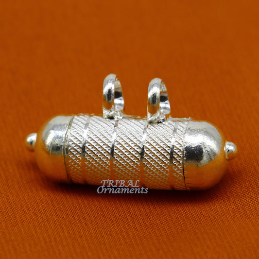 4 cm wide Sterling silver handmade vintage customized design amulet pendant, box pendant, container pendant excellent gifting jewelry nsp470 - TRIBAL ORNAMENTS