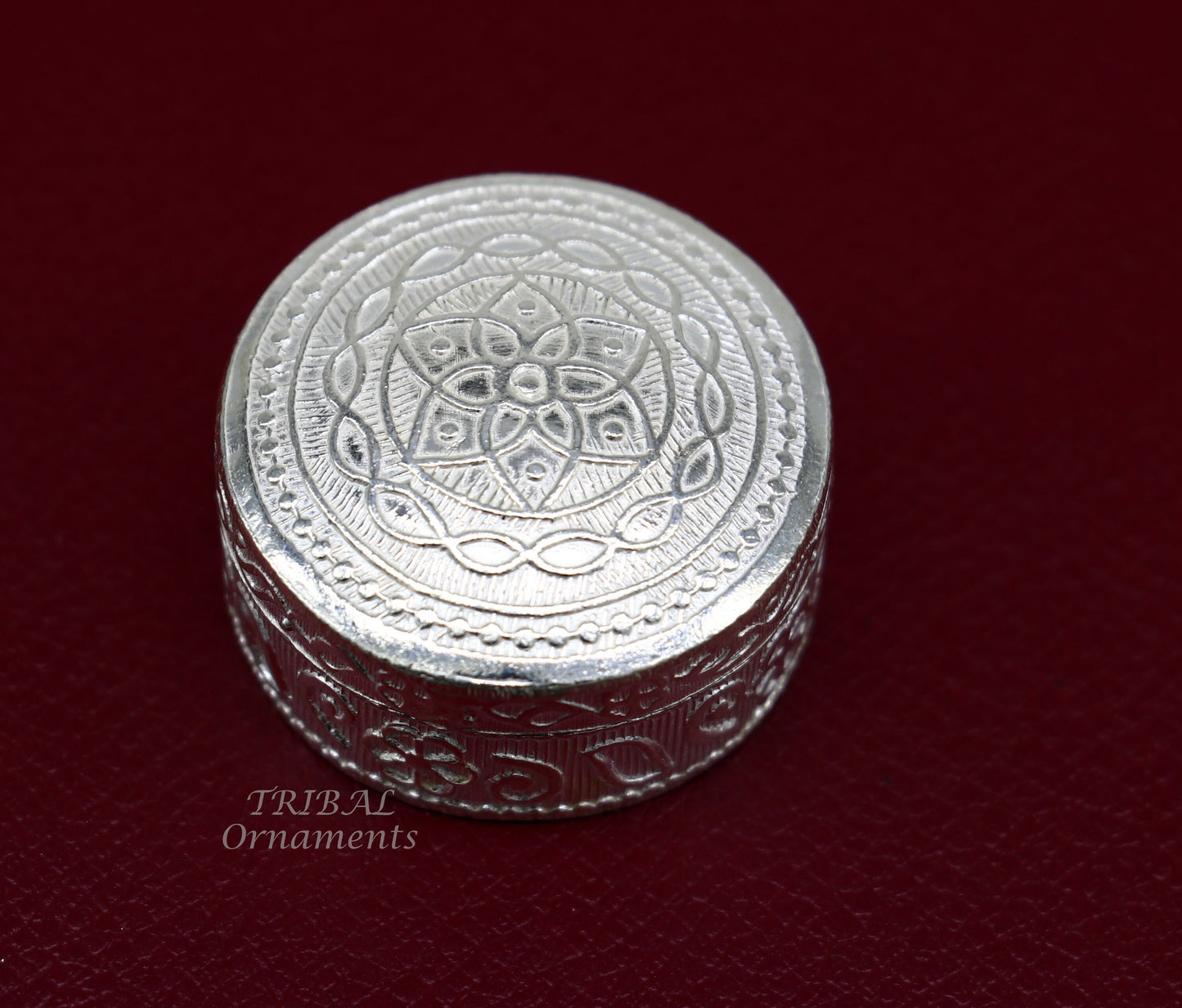 925 Sterling silver handmade trinket box, eye kajal box, container box, kumkum box, sindur or puja box, best brides gift stb374 - TRIBAL ORNAMENTS