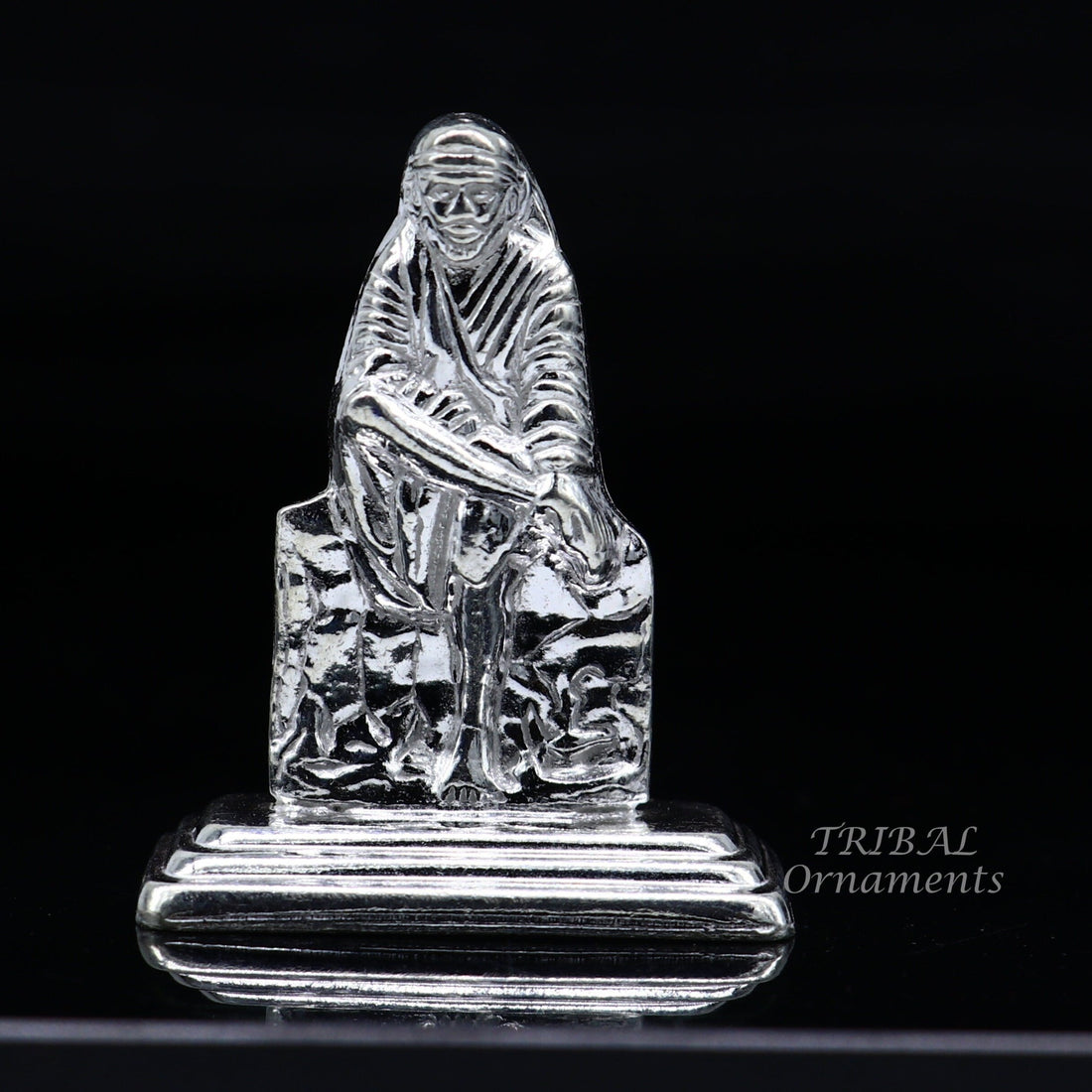 Solid sterling silver handmade Divine Hindu idol deity Sai Baba statue murti divine Statue Sculpture figurine puja article gifting ART553 - TRIBAL ORNAMENTS