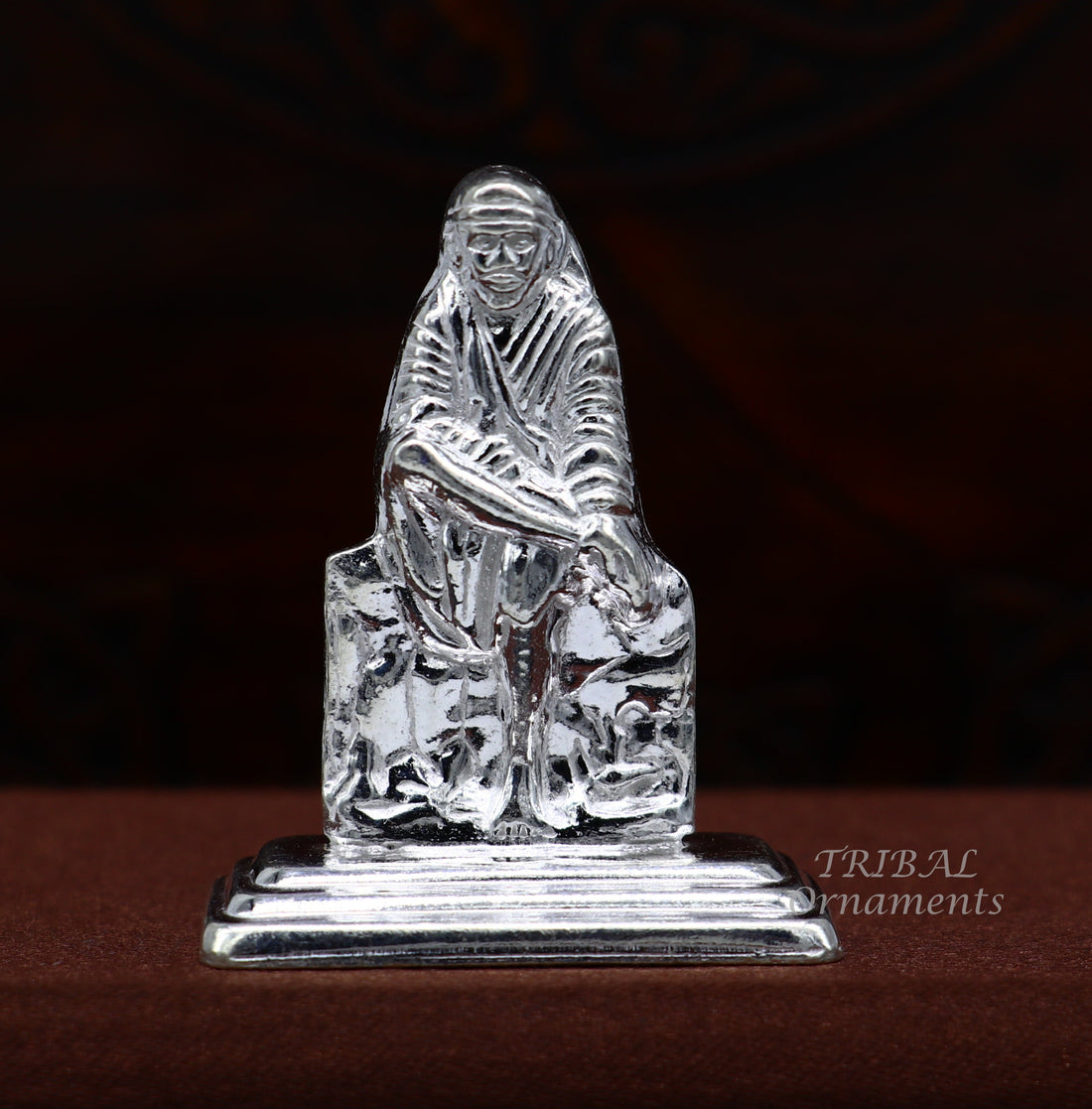 Solid sterling silver handmade Divine Hindu idol deity Sai Baba statue murti divine Statue Sculpture figurine puja article gifting ART553 - TRIBAL ORNAMENTS