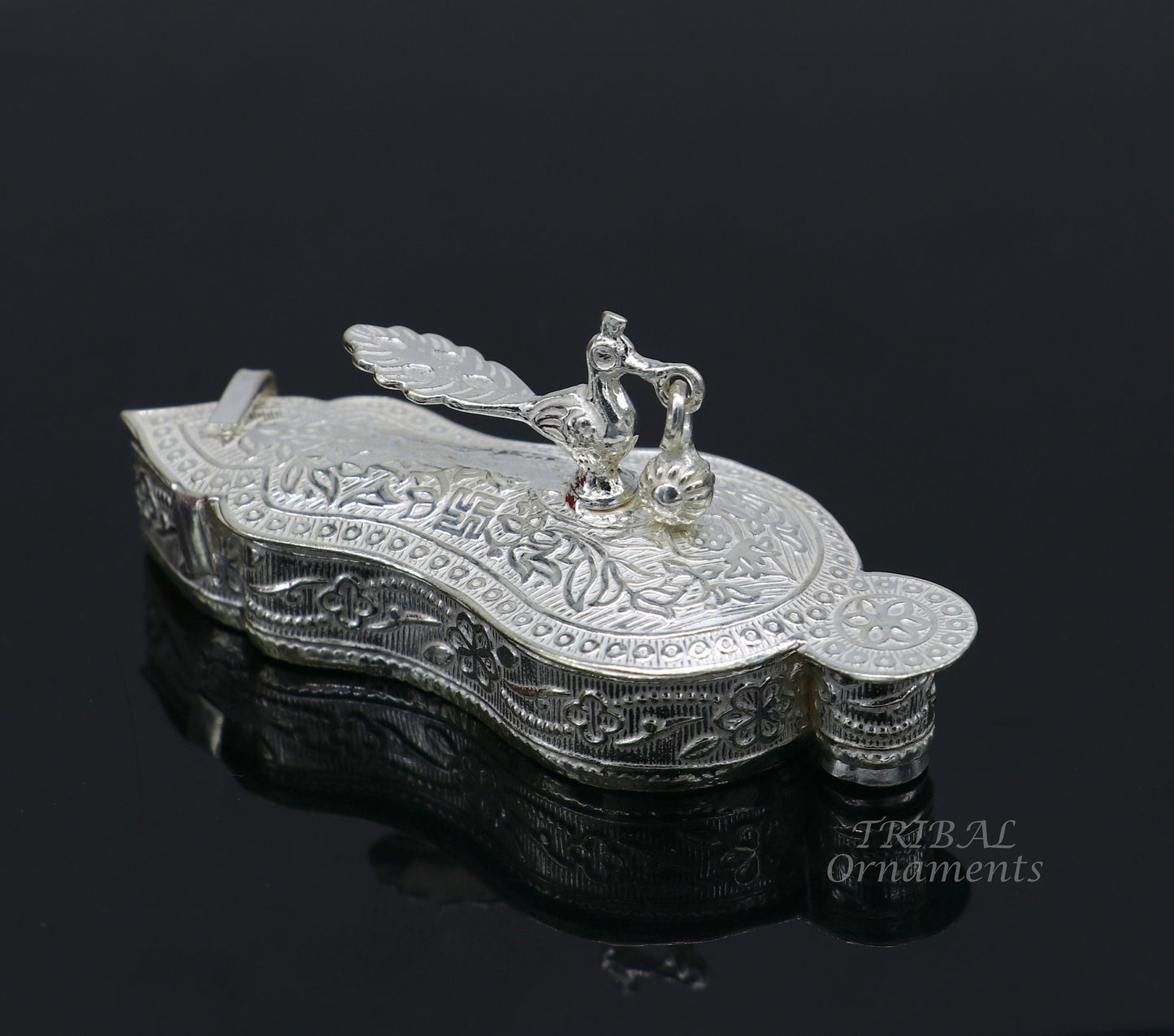 925 sterling silver handmade fabulous sindur dani best brides gifting collection, amazing trinket box , kumkum box brides jewelry stb379 - TRIBAL ORNAMENTS