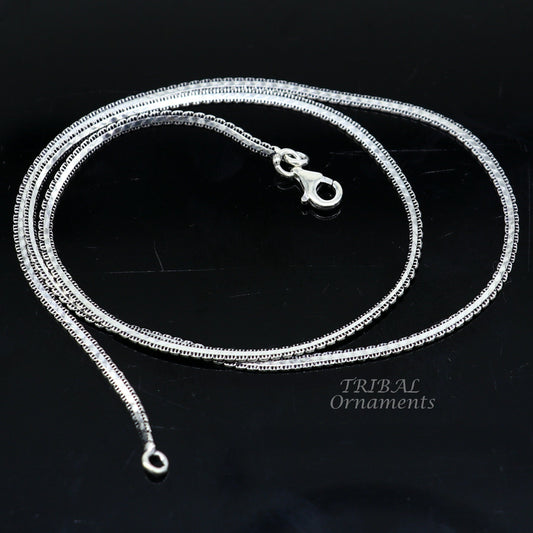 2mm 18" to 24" long chain 925 sterling silver handmade unique style chain, necklace chain, oxidized silver trendy chain ch167 - TRIBAL ORNAMENTS