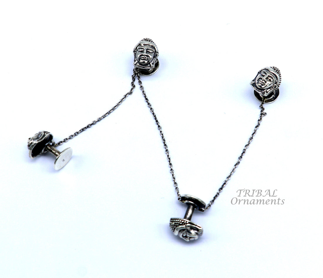 925 Sterling silver handmade gorgeous idol Buddha design buttons for men's kurta, best gifting jewelry for all occasions btn01 - TRIBAL ORNAMENTS