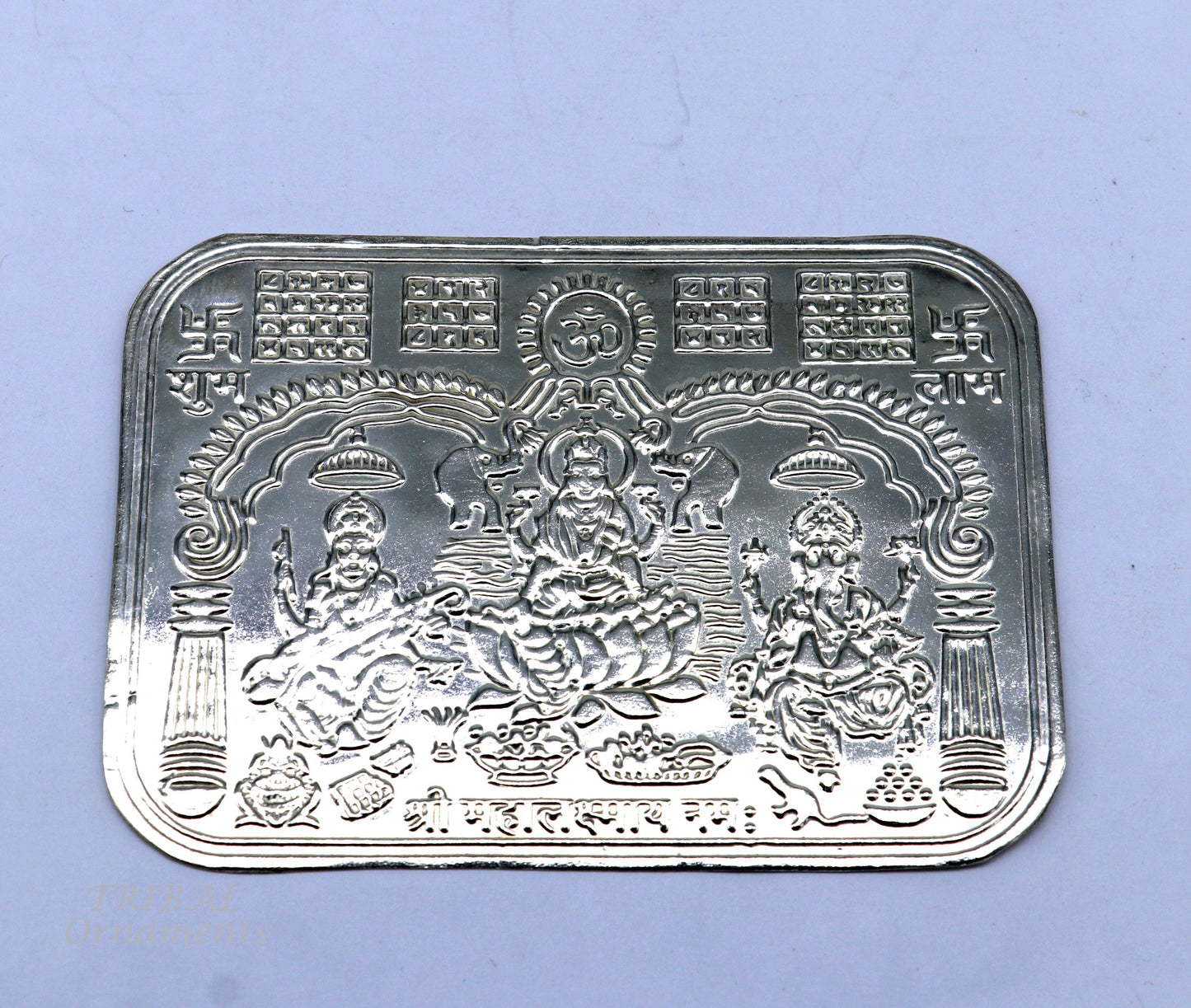 9x6.3 cm 925 sterling silver handmade Shree lakshmi frame Ganesha and Sarashwati  silver holy divine article for wealth and prosperity su847 - TRIBAL ORNAMENTS