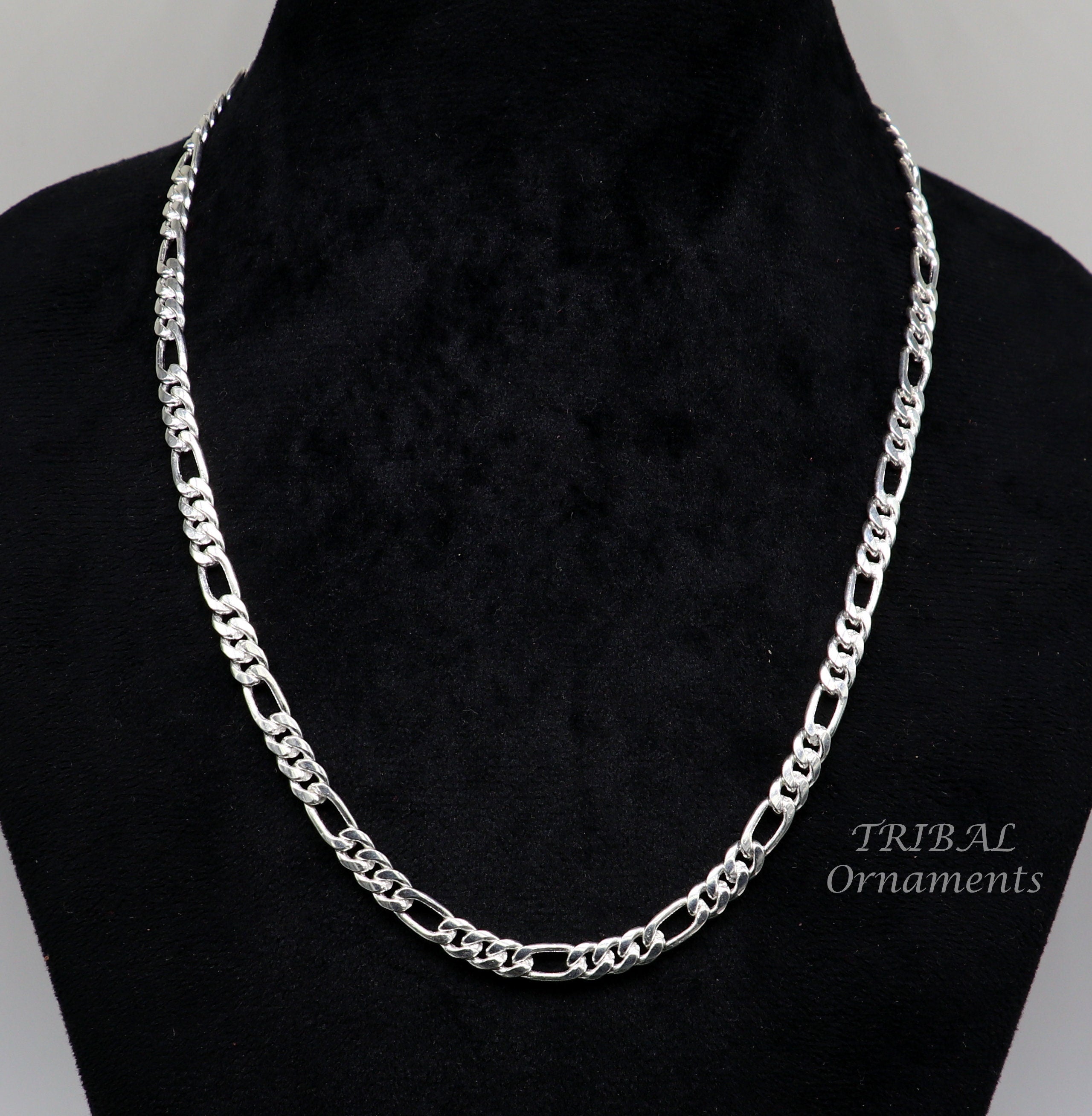 Real silver deals figaro chain