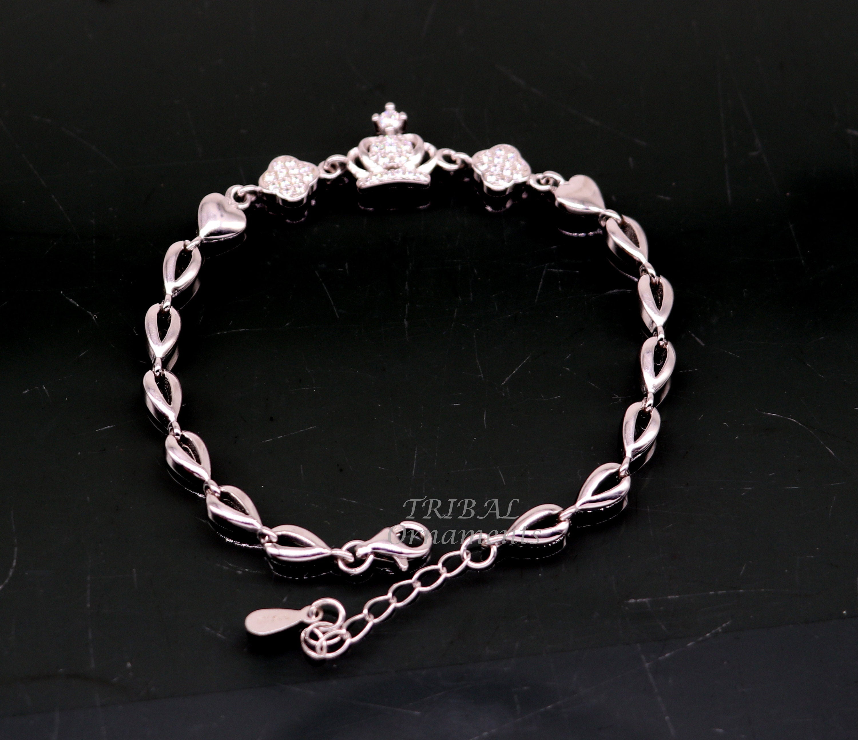 Buy Silver Shoppee Silver Bracelet for Girls and Women (SSBR1070) at  Amazon.in
