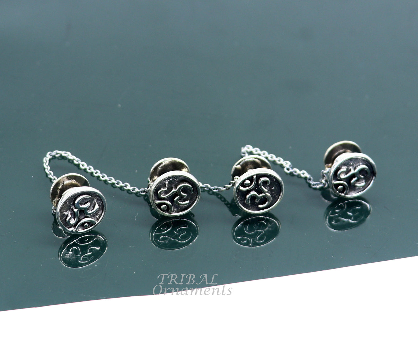 925 Sterling silver handmade gorgeous sign Aum or OM design buttons or cufflinks  for men's kurta, best gifting jewelry occasions btn02 - TRIBAL ORNAMENTS