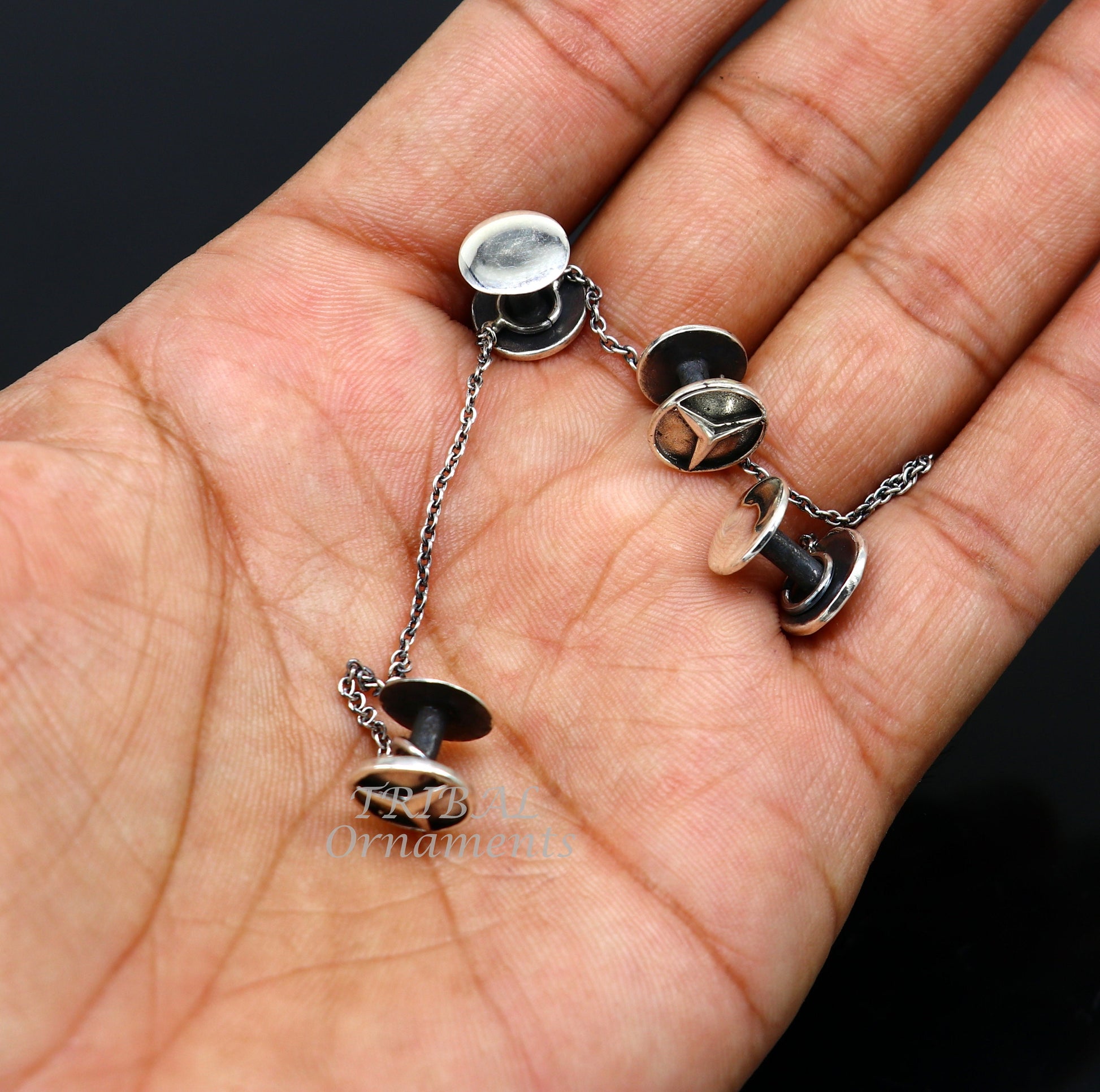 925 Sterling silver handmade amazing star design buttons or cufflinks for men's kurta, best gifting jewelry occasions btn07 - TRIBAL ORNAMENTS