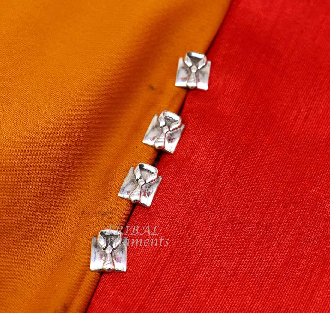 925 Sterling silver handmade amazing shirt with tie design buttons for men's kurta, best gifting accessories btn11 - TRIBAL ORNAMENTS