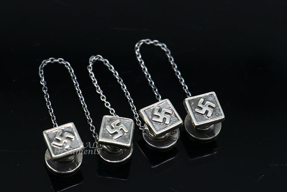 925 Sterling silver handmade amazing unique ethnic style  design buttons for men's kurta, best gifting accessories btn12 - TRIBAL ORNAMENTS