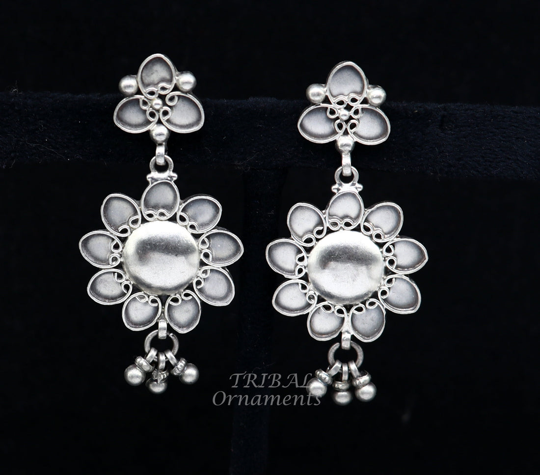 925 Sterling silver handmade customized floral stud earring, Amazing stylish earring, fabulous drop dangle gifting jewelry s1039 - TRIBAL ORNAMENTS