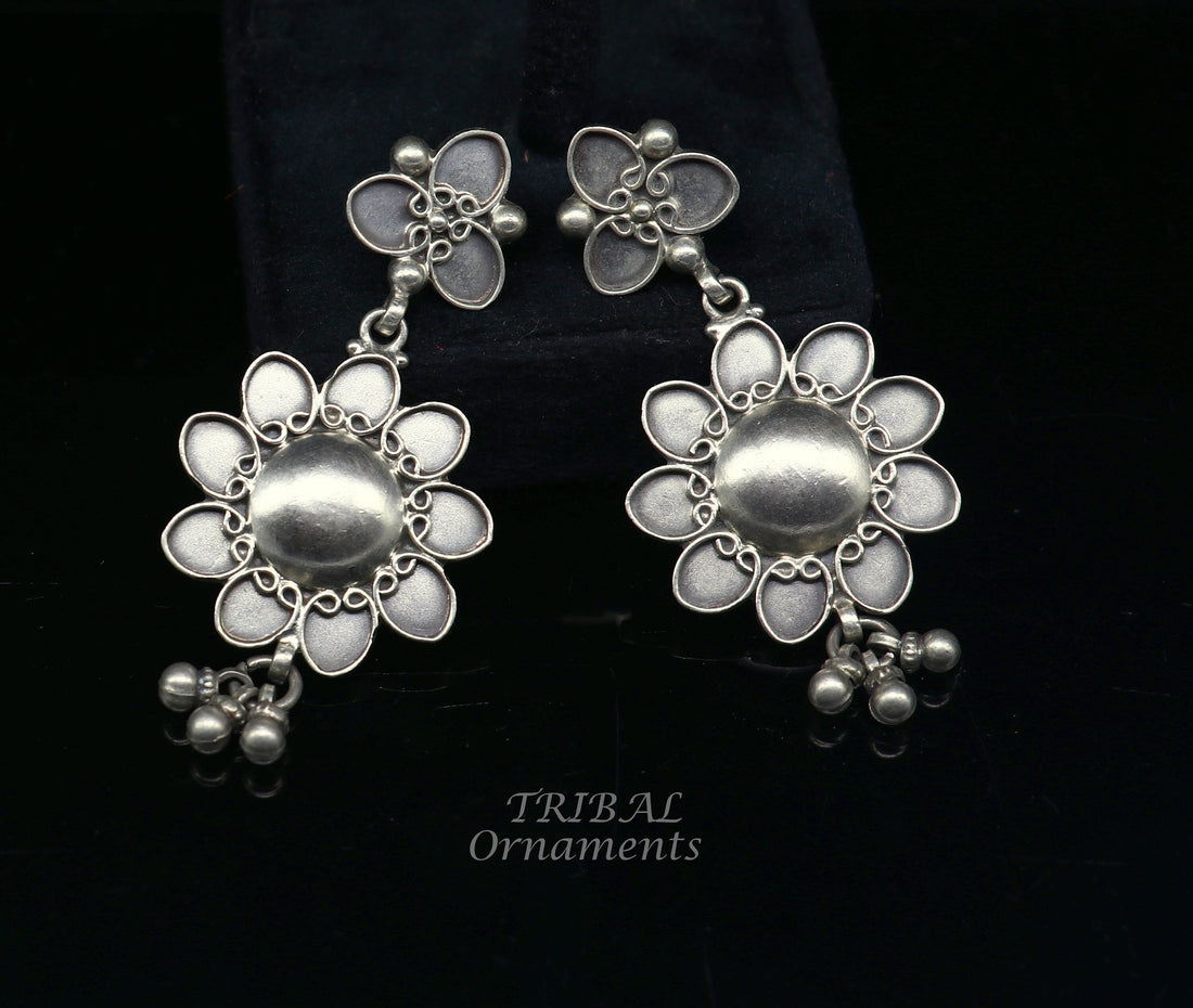 925 Sterling silver handmade customized floral stud earring, Amazing stylish earring, fabulous drop dangle gifting jewelry s1039 - TRIBAL ORNAMENTS