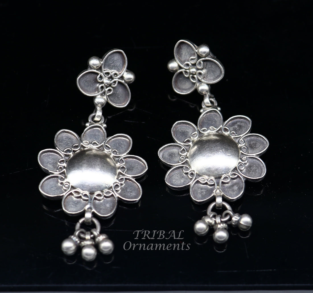 925 Sterling silver handmade customized floral stud earring, Amazing stylish earring, fabulous drop dangle gifting jewelry s1039 - TRIBAL ORNAMENTS