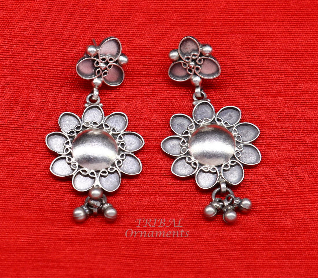 925 Sterling silver handmade customized floral stud earring, Amazing stylish earring, fabulous drop dangle gifting jewelry s1039 - TRIBAL ORNAMENTS