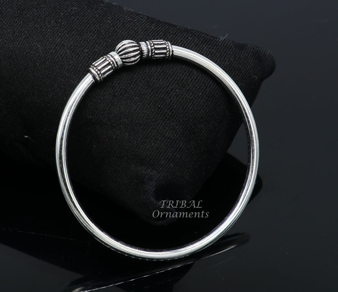 925 sterling silver plain shiny design customized single ball bangle bracelet kada, best stylish brides bangle belly dance jewelry nsk522 - TRIBAL ORNAMENTS