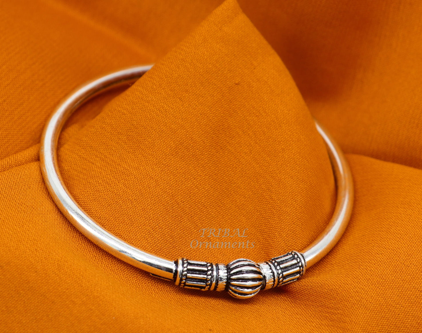 925 sterling silver plain shiny design customized single ball bangle bracelet kada, best stylish brides bangle belly dance jewelry nsk522 - TRIBAL ORNAMENTS