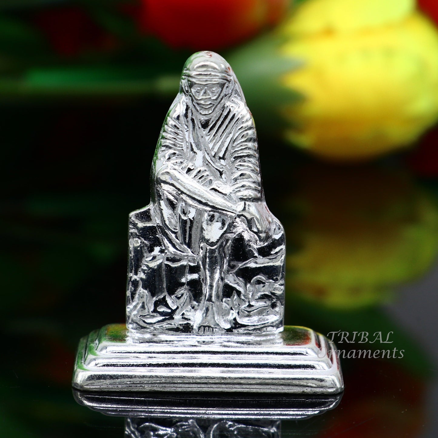 Solid sterling silver handmade Divine Hindu idol deity Sai Baba statue murti divine Statue Sculpture figurine puja article gifting ART553 - TRIBAL ORNAMENTS