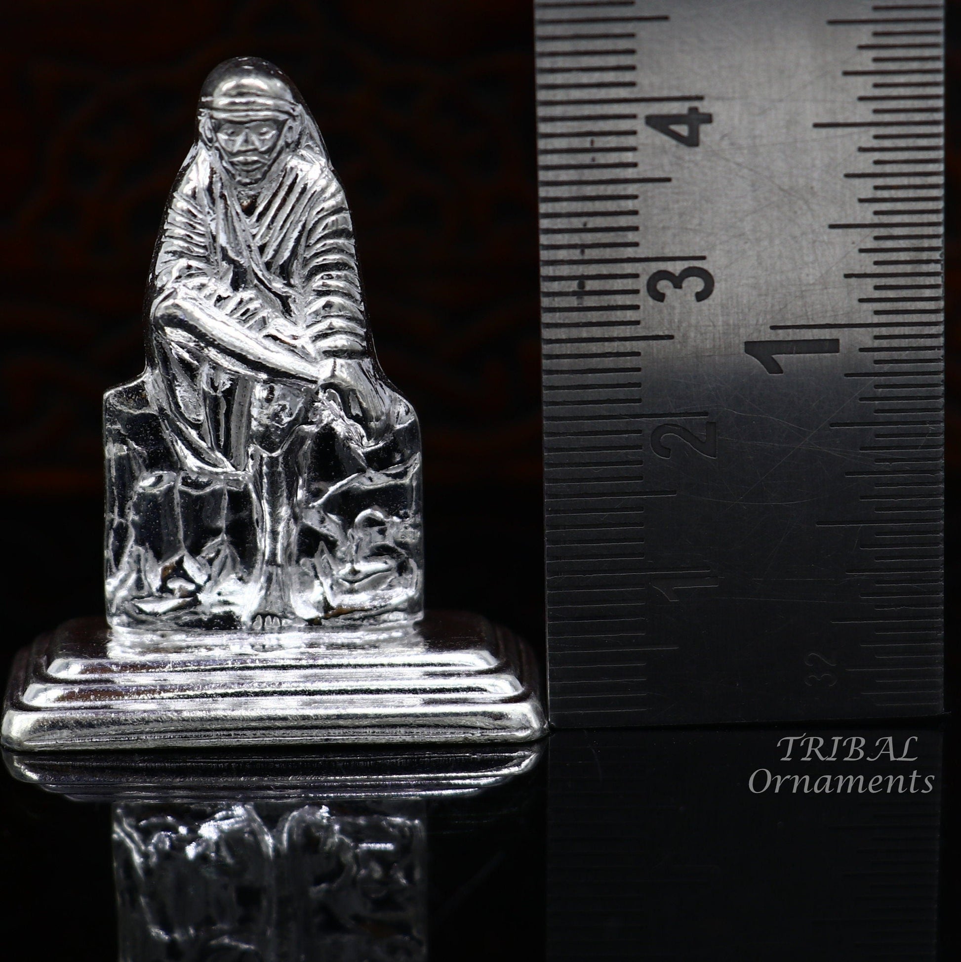 Solid sterling silver handmade Divine Hindu idol deity Sai Baba statue murti divine Statue Sculpture figurine puja article gifting ART553 - TRIBAL ORNAMENTS