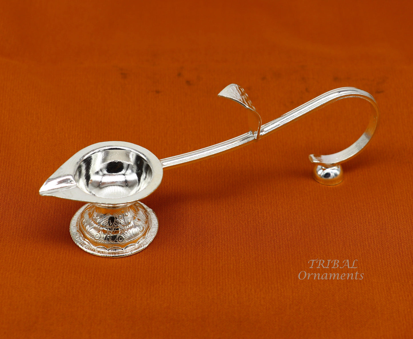 925 Vintage design Solid silver handmade kapoor deepak arti, temple utensils, silver diya, deepak, silver single joth kapoor Aarti art su827 - TRIBAL ORNAMENTS