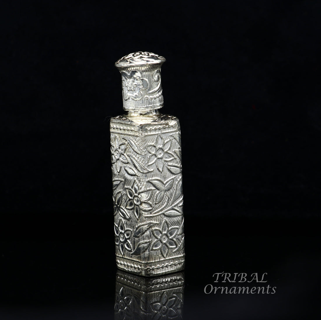 925 sterling silver handmade fabulous floral work trinket box, container box, sindur/kumkum box, Vermilion brides art stb375 - TRIBAL ORNAMENTS