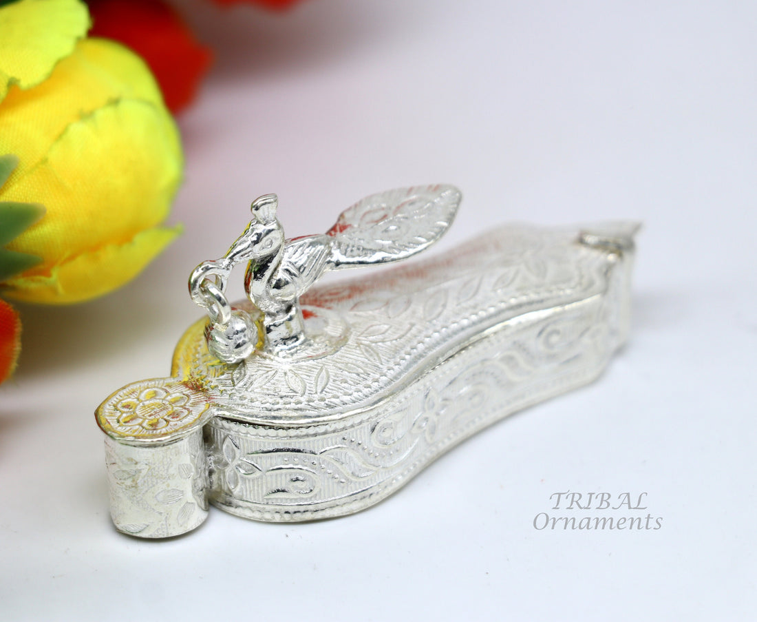 925 sterling silver handmade fabulous sindur dani best brides gifting collection, amazing trinket box , kumkum box brides jewelry stb378 - TRIBAL ORNAMENTS