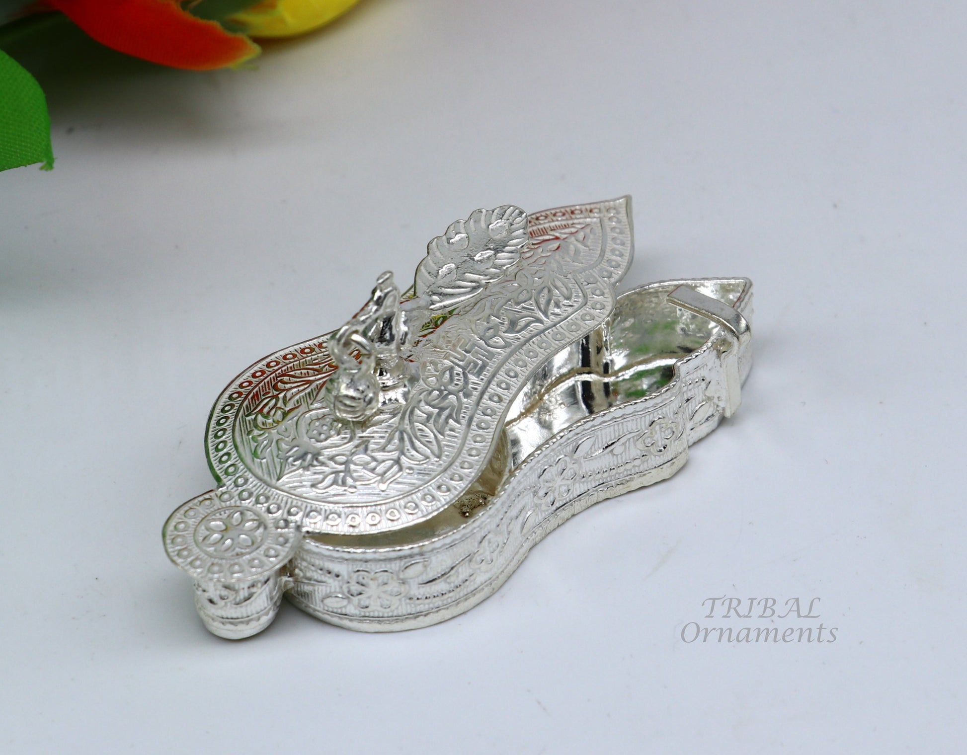925 sterling silver handmade fabulous sindur dani best brides gifting collection, amazing trinket box , kumkum box brides jewelry stb379 - TRIBAL ORNAMENTS
