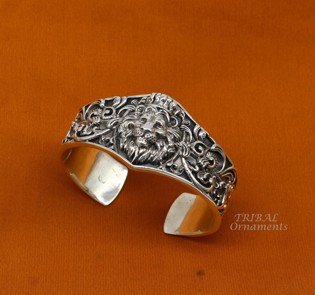 Lion cuff kada 925 sterling silver handmade amazing cuff bracelet Adjustable daily use tribal style jewelry unisex gift cuff99 - TRIBAL ORNAMENTS