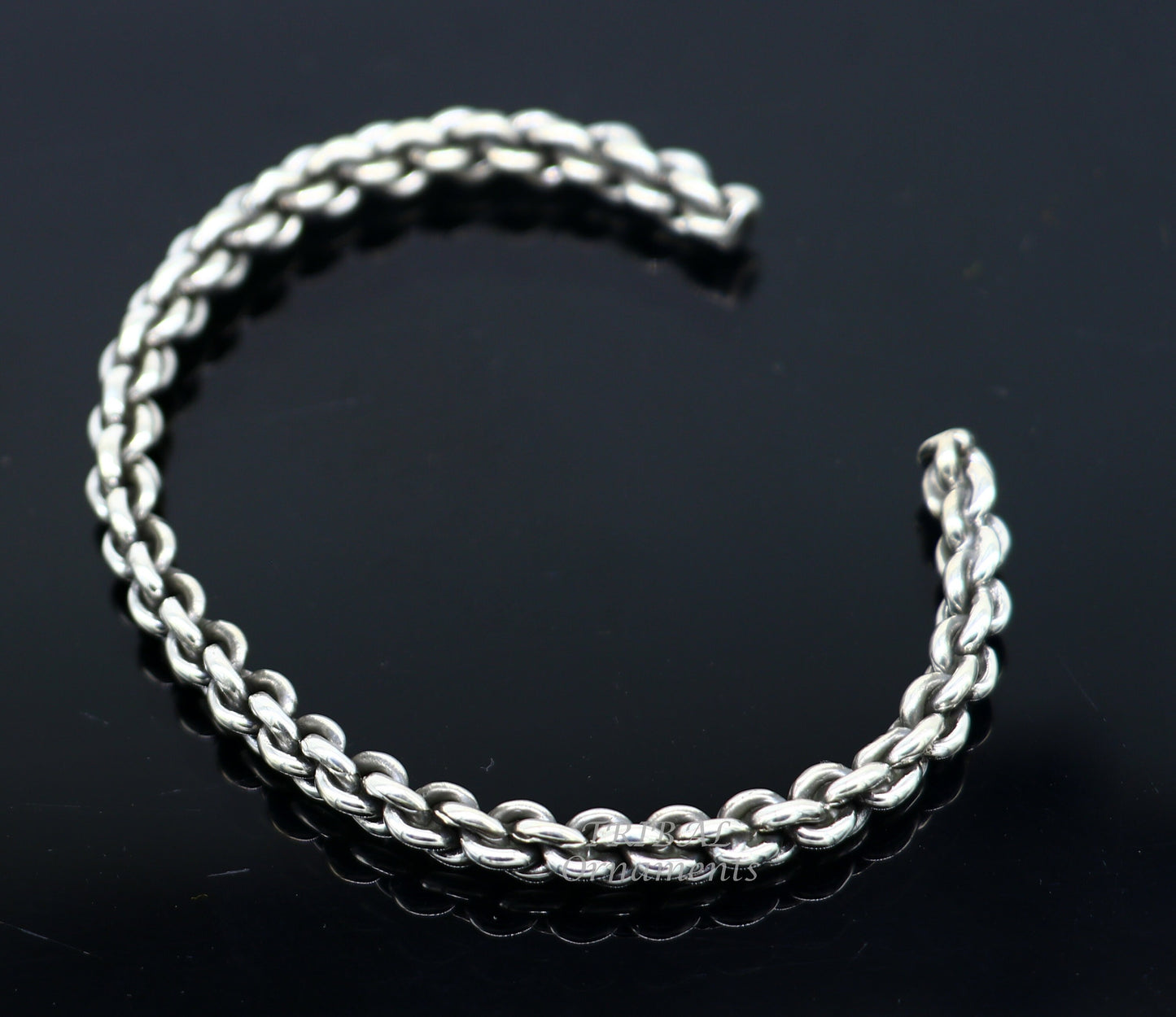 925 sterling silver handmade amazing customized solid bracelet kada, excellent gifting girl's or boy's bracelet stylish gifting kada cuff105 - TRIBAL ORNAMENTS