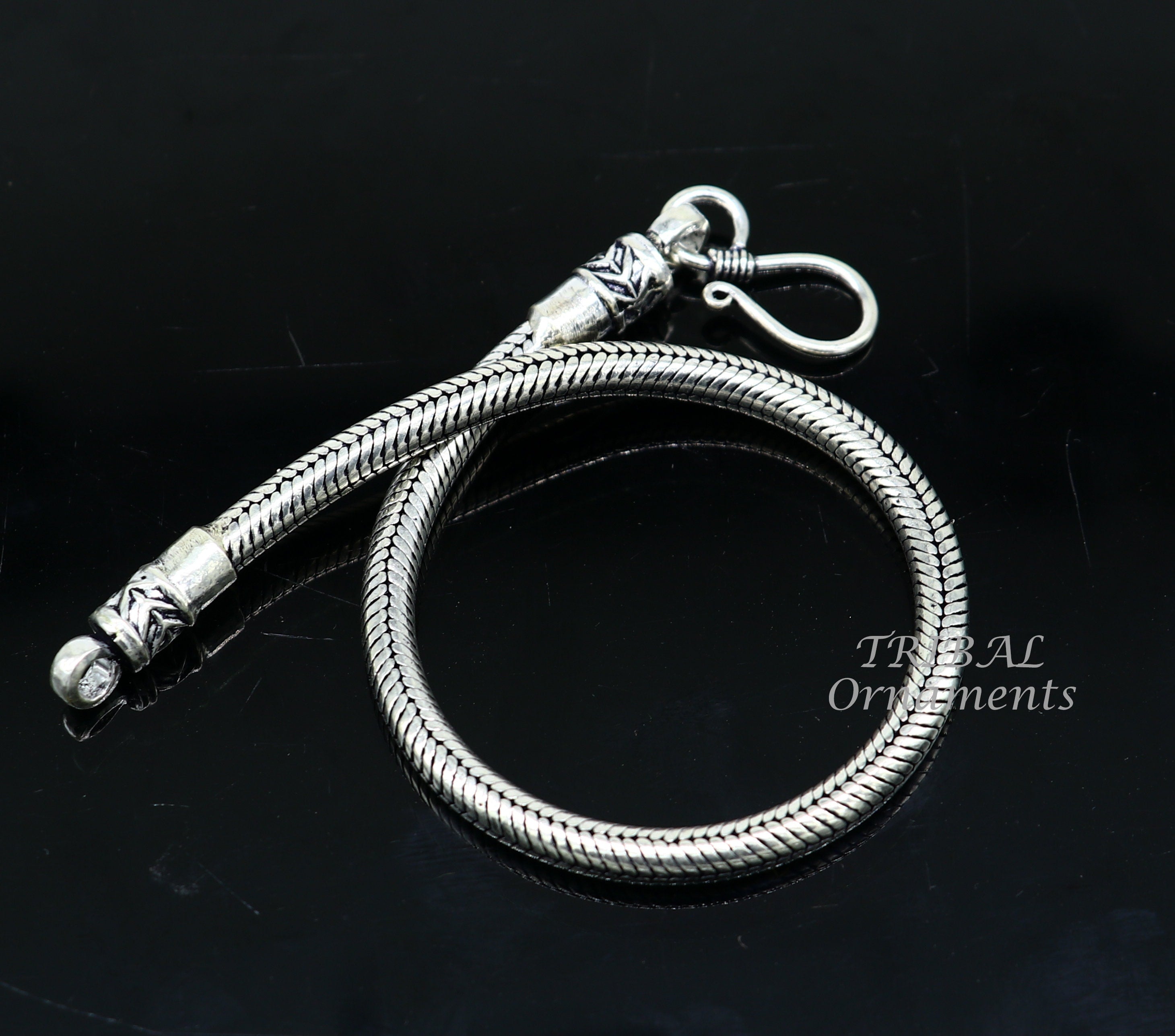 5MM Solid 925 sterling silver handmade amazing snake chain flexible unisex bracelet  jewelry elegant custom wrist belt bracelet india sbr374  TRIBAL ORNAMENTS