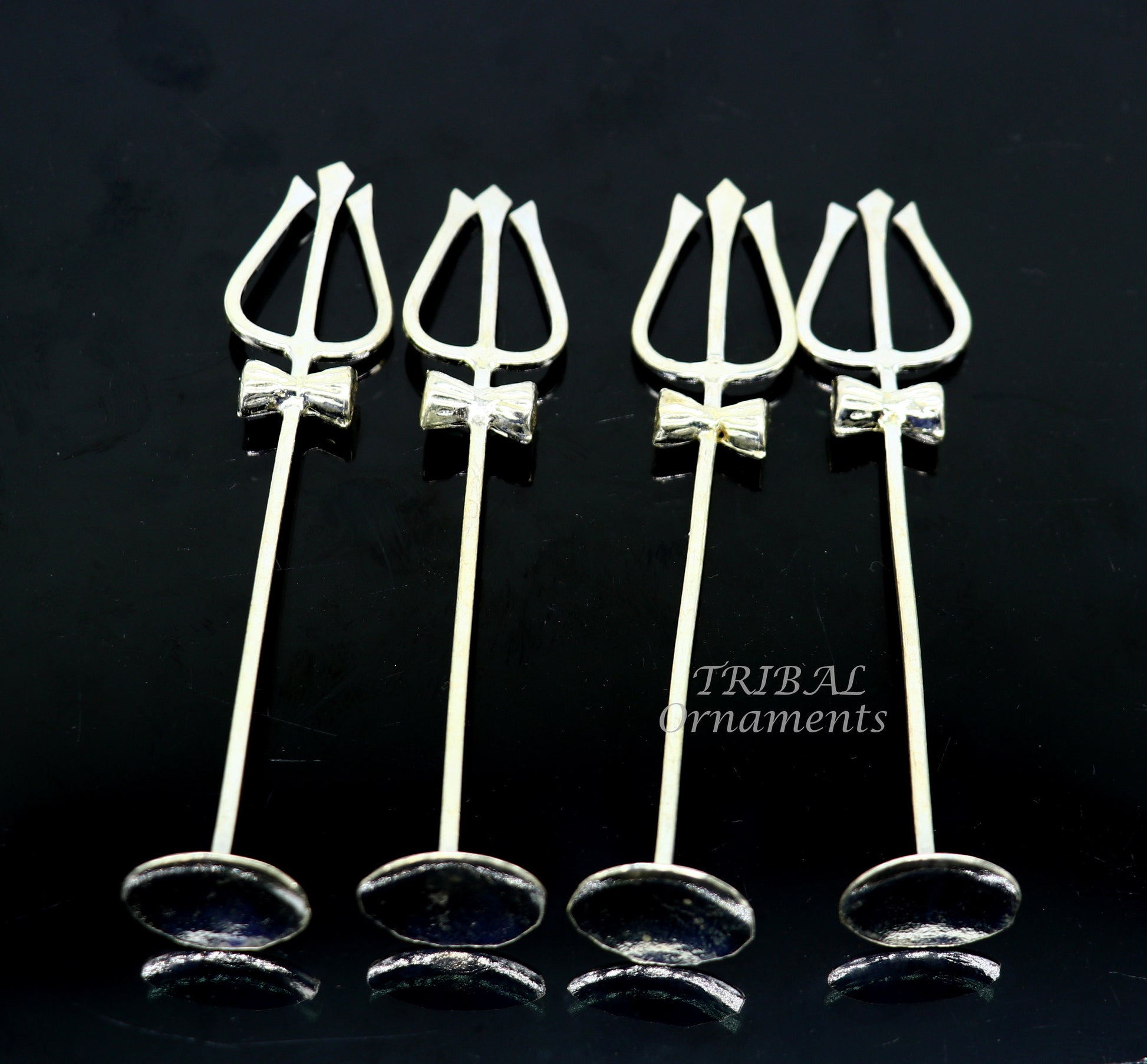 Divine Lord shiva Trident, Solid sterling silver Trishul puja article utensils, goddess trishul trident , god accessories  from india su839 - TRIBAL ORNAMENTS