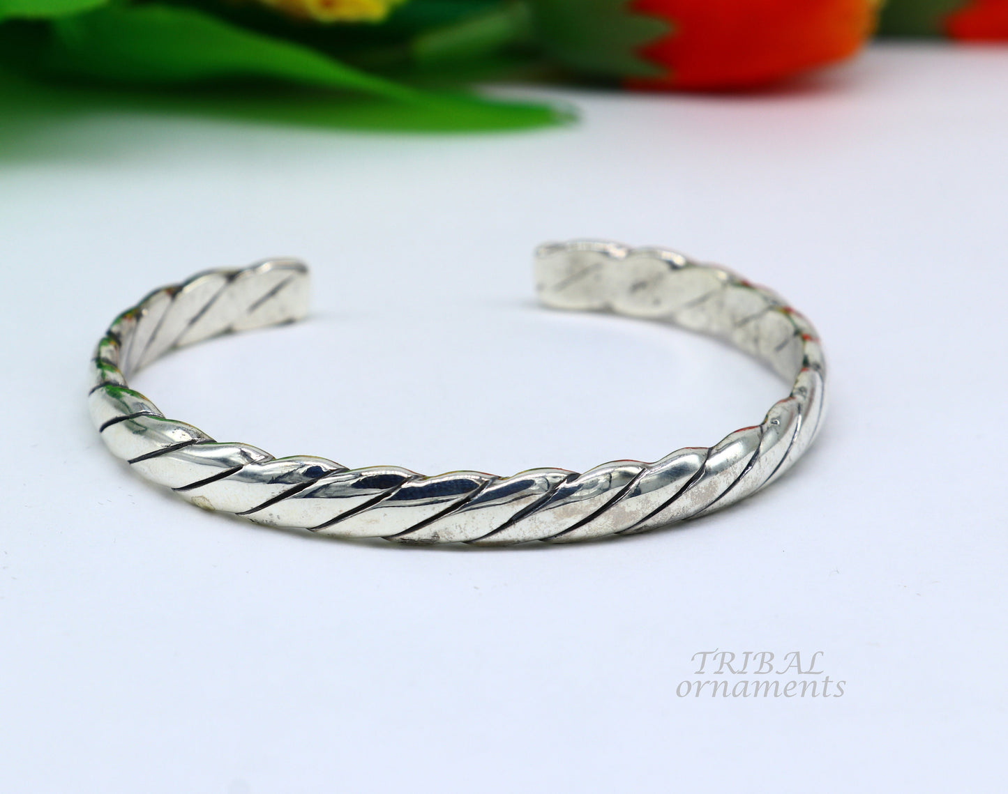 925 sterling silver handmade unique design fabulous open face adjustable bangle cuff bracelet kada, excellent gifting jewelry her cuff116 - TRIBAL ORNAMENTS