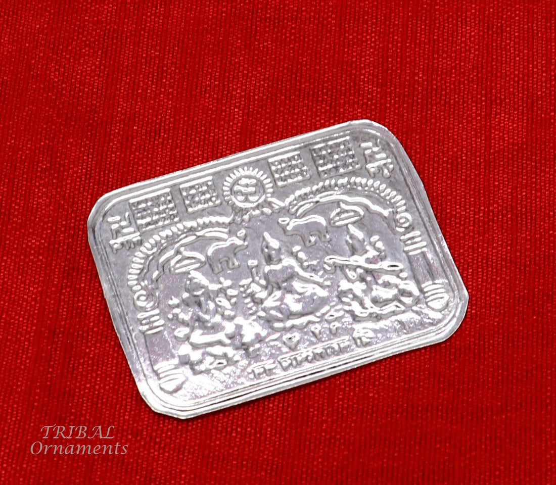 9x6.3 cm 925 sterling silver handmade Shree lakshmi frame Ganesha and Sarashwati  silver holy divine article for wealth and prosperity su847 - TRIBAL ORNAMENTS