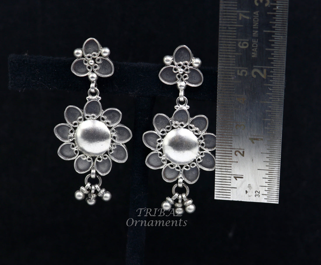 925 Sterling silver handmade customized floral stud earring, Amazing stylish earring, fabulous drop dangle gifting jewelry s1039 - TRIBAL ORNAMENTS