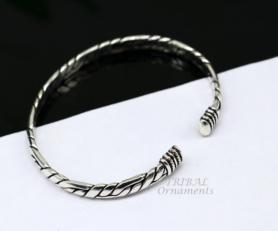 Vintage handmade design stylish both men's and girls 925 sterling silver cuff bracelet kada, amazing gifting ethnic style bangles cuff126 - TRIBAL ORNAMENTS