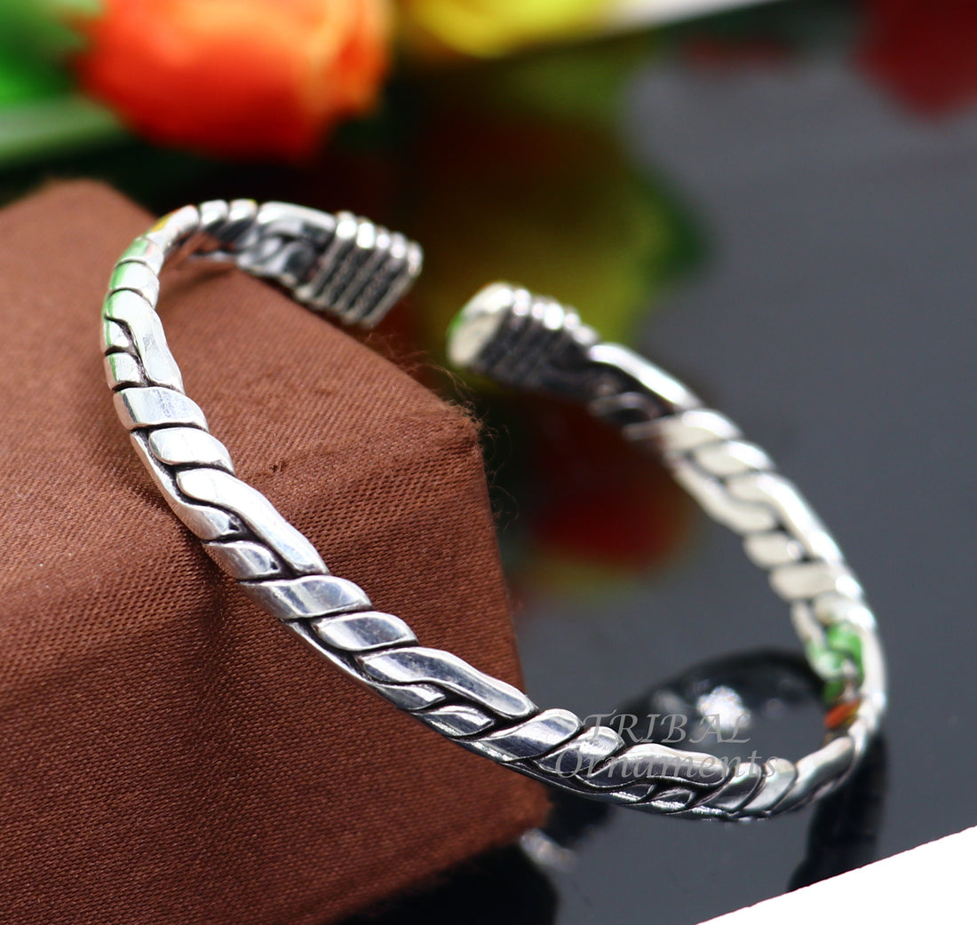 Vintage handmade design stylish both men's and girls 925 sterling silver cuff bracelet kada, amazing gifting ethnic style bangles cuff126 - TRIBAL ORNAMENTS