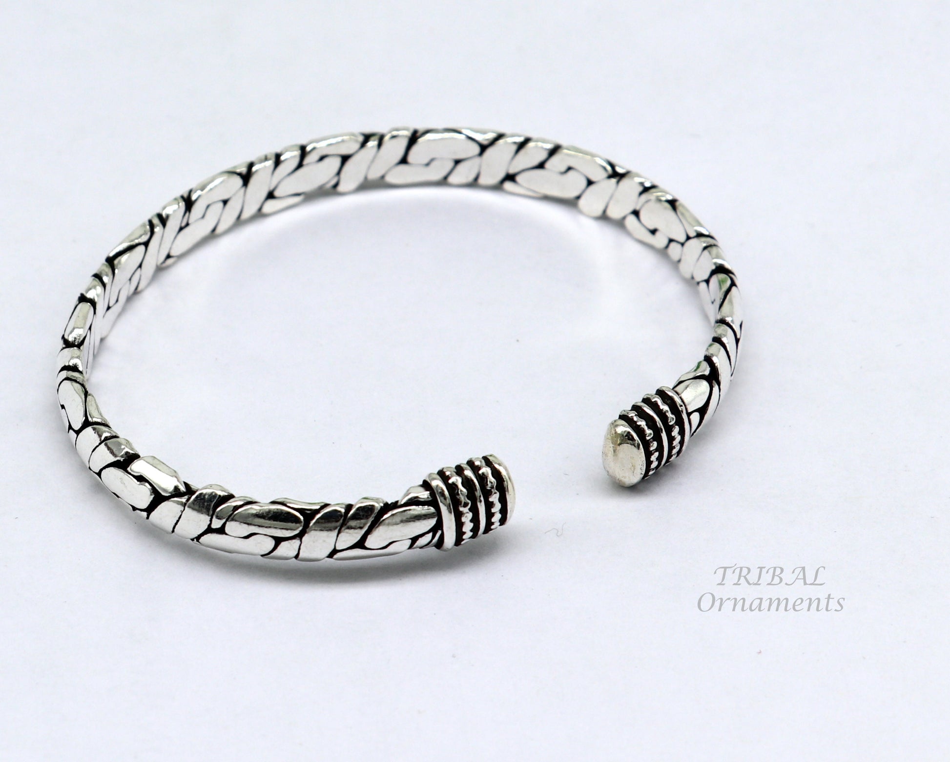 925 sterling silver cuff bracelet kada, amazing unisex vintage style handmade daily use ethnic bangles  kada cuff129 - TRIBAL ORNAMENTS