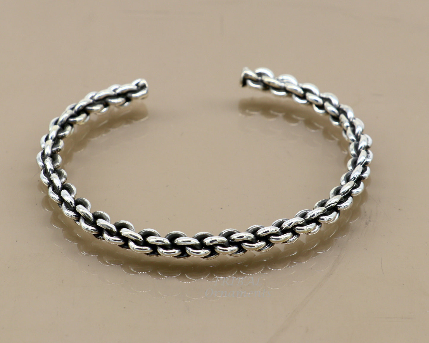 925 sterling silver handmade amazing customized solid bracelet kada, excellent gifting girl's or boy's bracelet stylish gifting kada cuff105 - TRIBAL ORNAMENTS