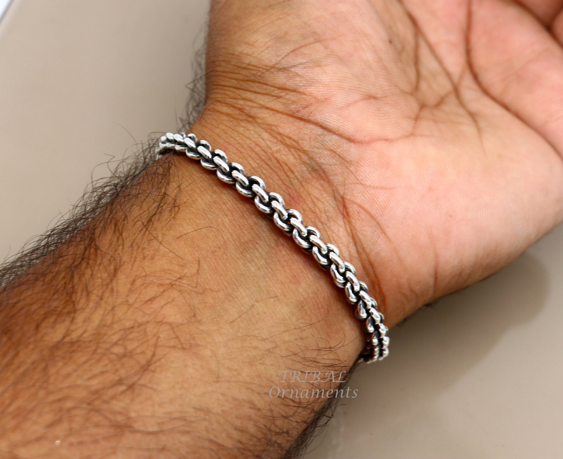 925 sterling silver handmade amazing customized solid bracelet kada, excellent gifting girl's or boy's bracelet stylish gifting kada cuff105 - TRIBAL ORNAMENTS