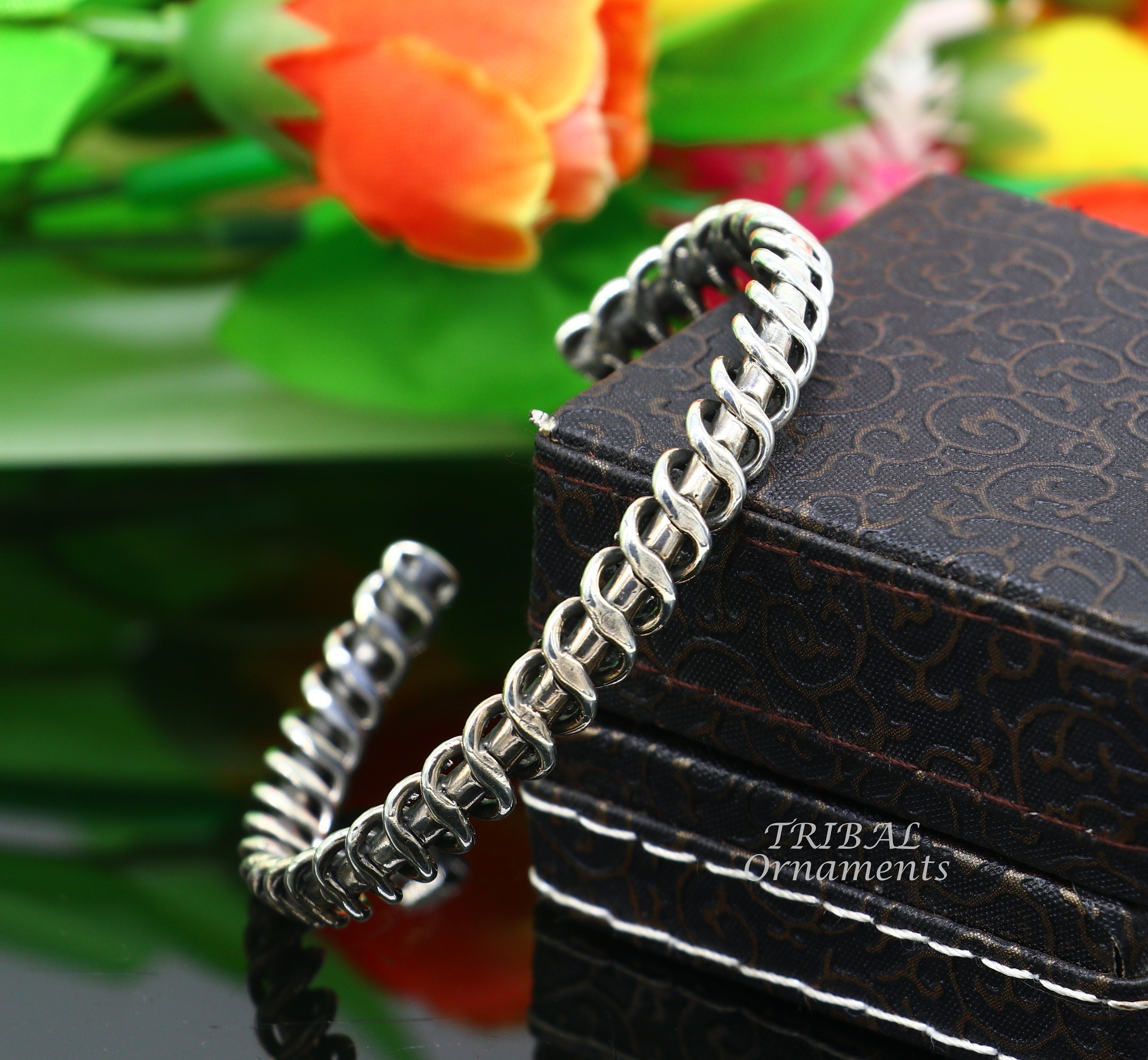 Real 925 Sterling Silver Thick Big Link Carved Cuban Chain Bracelet for Men  Boys | eBay