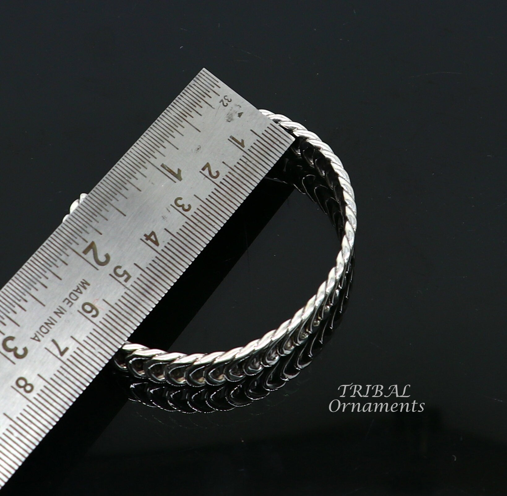 Double Cuban 8 inch Stainless Steel Bracelet for Men Boys (Golden Silver)