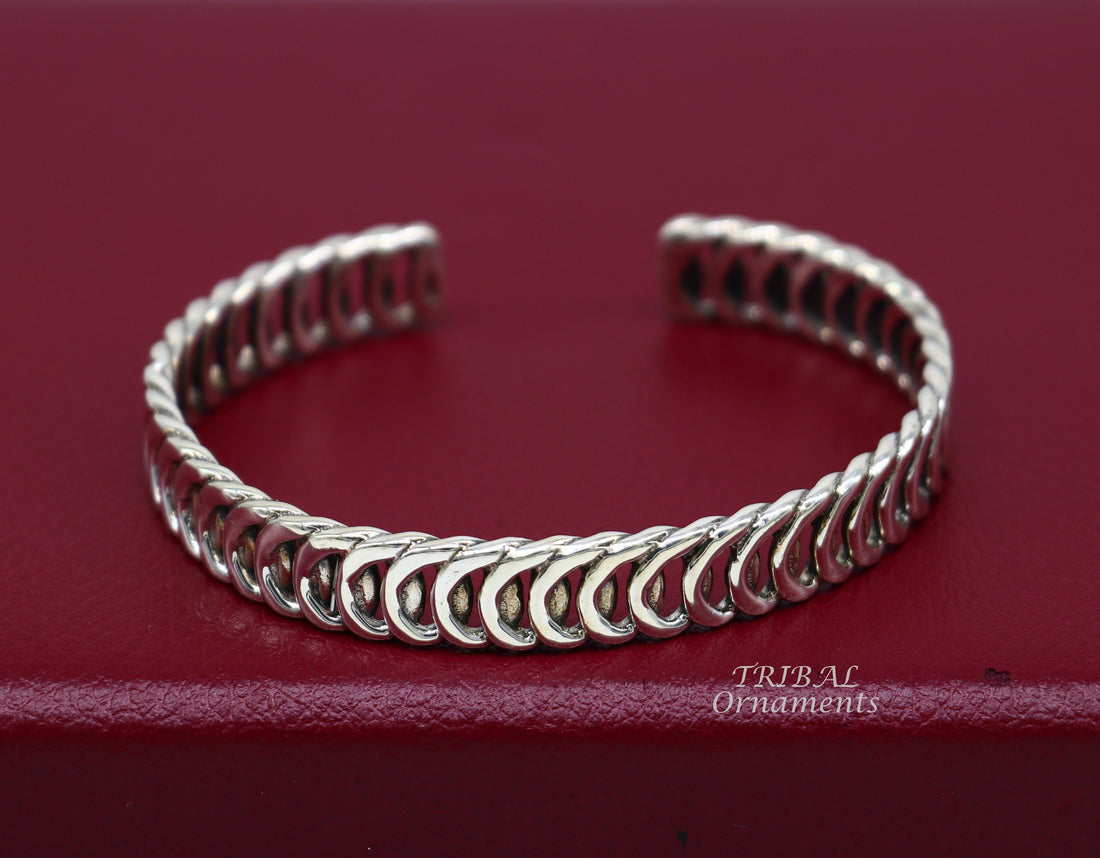 Vintage unique design stylish cuff kada adjustable bracelet, 925 sterling silver wrist jewelry for boy's and girl's, best gifting  cuff108 - TRIBAL ORNAMENTS