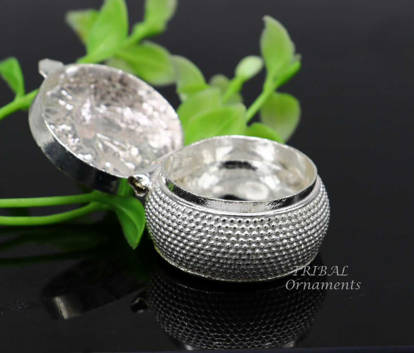 Vintage egal design 925 sterling silver handmade trinket box, eye kajal box, container box, kumkum box, sindur box, best brides gift stb381 - TRIBAL ORNAMENTS