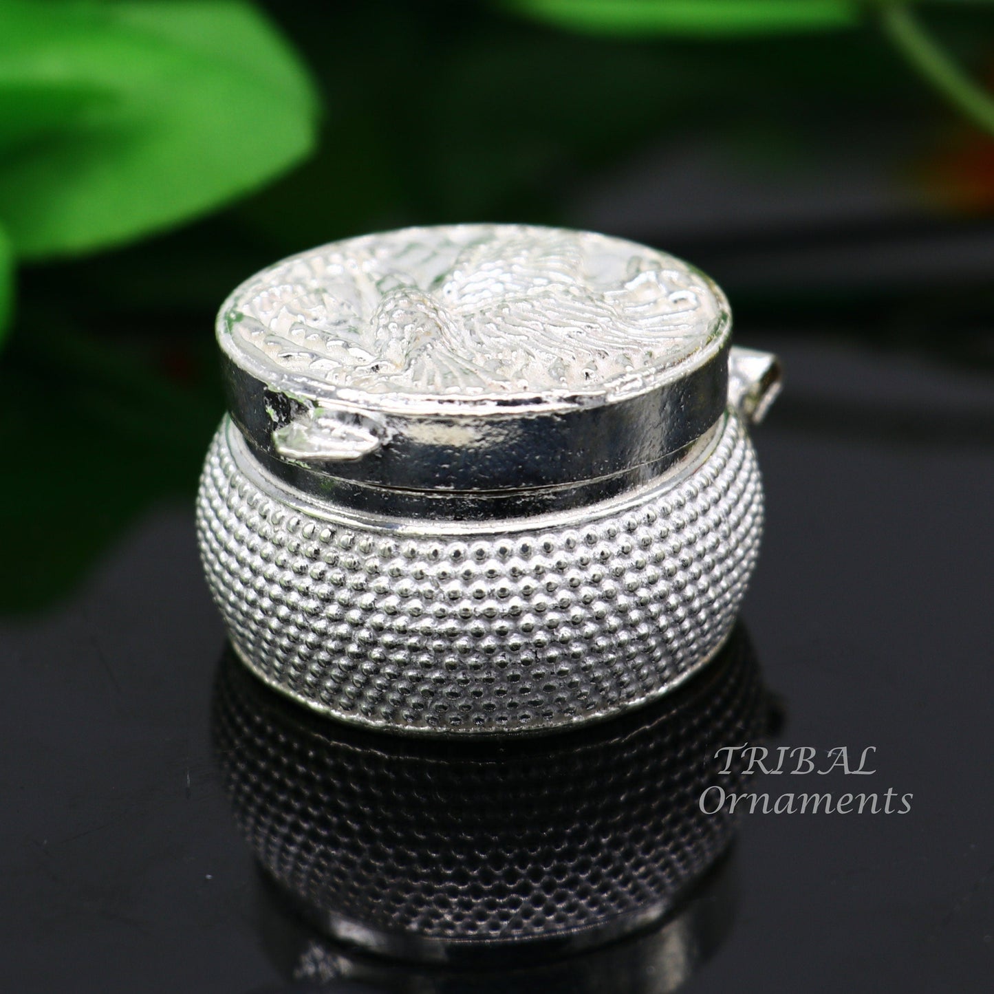 Vintage egal design 925 sterling silver handmade trinket box, eye kajal box, container box, kumkum box, sindur box, best brides gift stb381 - TRIBAL ORNAMENTS