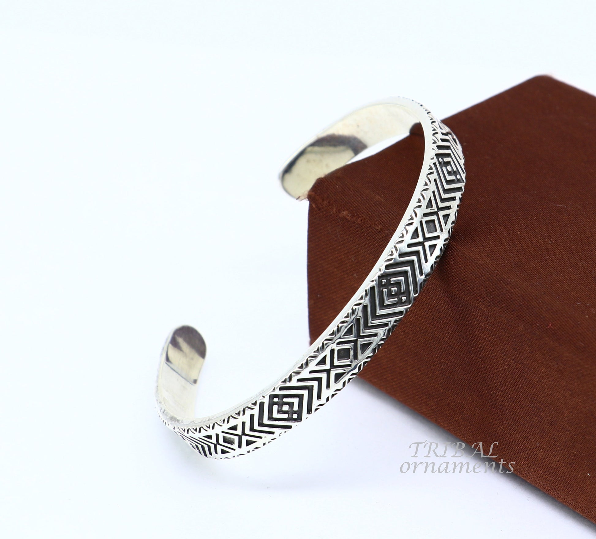 925 sterling silver handcrafted  vintage style amazing cuff bangle kada bracelet, best gift for men's and girl's, adjustable kada cuff115 - TRIBAL ORNAMENTS