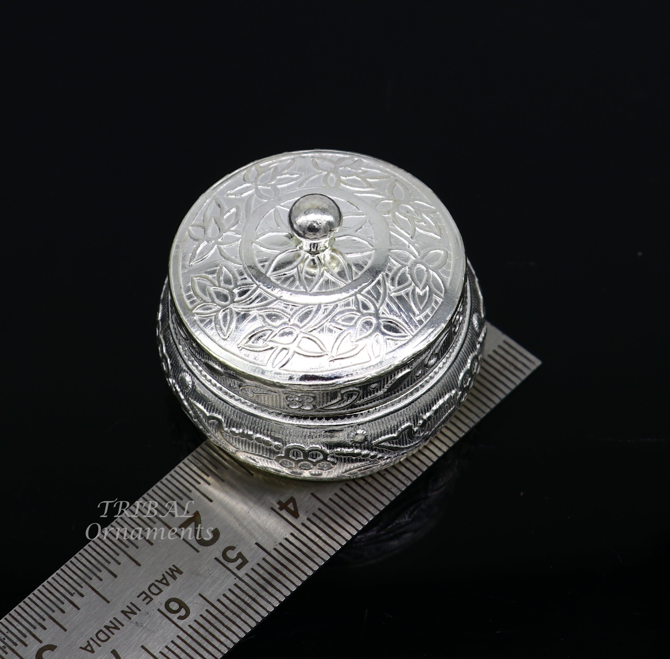 925 sterling silver trinket box, kajal box/casket box bridal polygon shape  sindur box collection, container box, eyeliner box gifting stb382