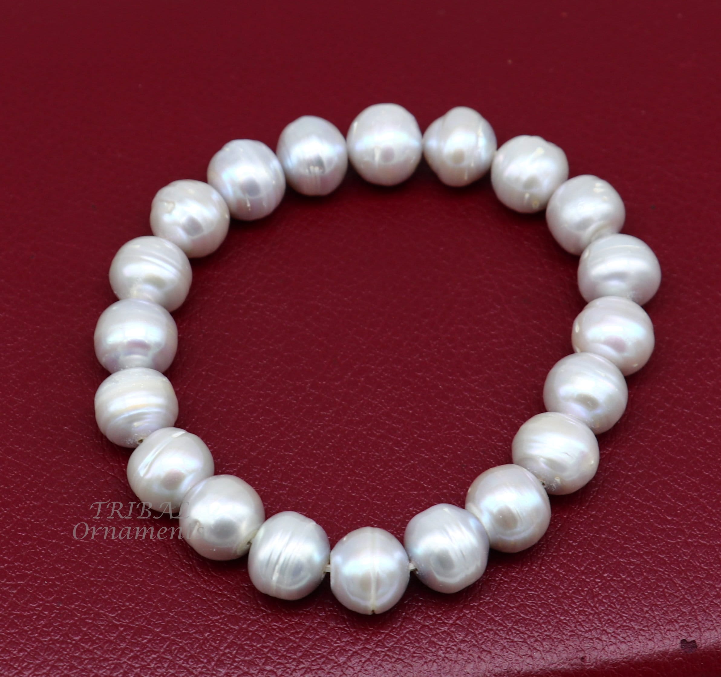 158carat 10mm fresh water pearl adjustable bracelet for both mens and  womens Amazing natural real gray color pearl or moti bracelet pbr01   TRIBAL ORNAMENTS