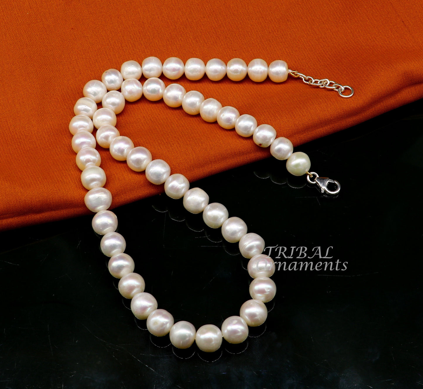9mm fresh water pearl 248carats single line string necklace set gorgeous wedding or daily use necklace jewelry belly dance pnec06 - TRIBAL ORNAMENTS